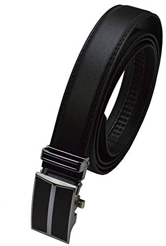 flevado Herren Gürtel Ratsche Automatik Gürtel für Männer 3,8 cm Breit Automatikgürtel schwarz (BW 100-115 cm Länge)