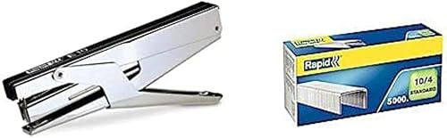 Rapid E10 21310400 Pince agrafeuse 10 feuilles Noir/Argent & Rapid Standard No. 10 24863000 1 boite de 5000 Agrafes