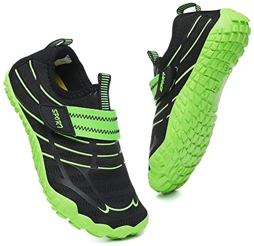 PiDaGlobal Zapatos de Agua Calcetines Descalzos de Secado rápido Antideslizante para Niñas Niños Piscina de Playa Natación para Buceo Ejercicio 30EU Verde
