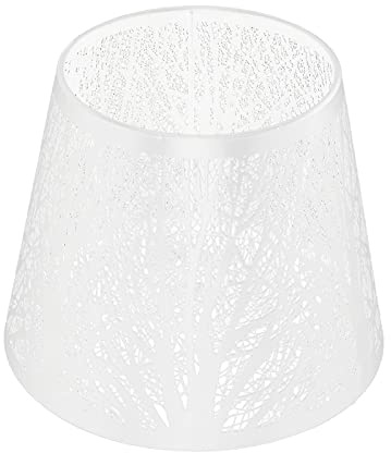 Cyrank Lampenschirm Weiß, Metall Lampenschirm Für Tischlampe, E27-Lampenschirme, Eisen Kunst Hohles Design Schatten Kronleuchter Lampenschirme, Vintage Metall-Lichtschirm Für Stehleuchte Schlafzimmer
