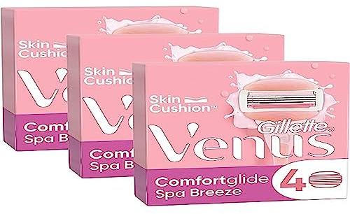Gillette Venus Comfortglide Spa Breeze 12 Ersatzklingen für Damen, 3 integrierte Klingen für eine gründliche, sanfte Rasur