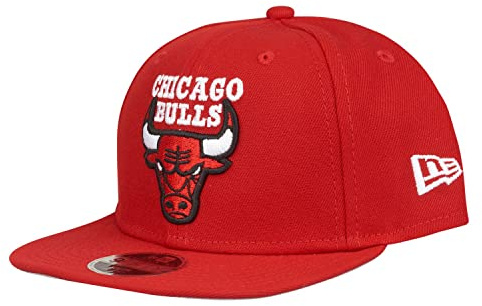 New Era 9Fifty Snapback - Berretto per bambini Chicago Bulls, colore: Rosso, Colore: rosso, 54-56