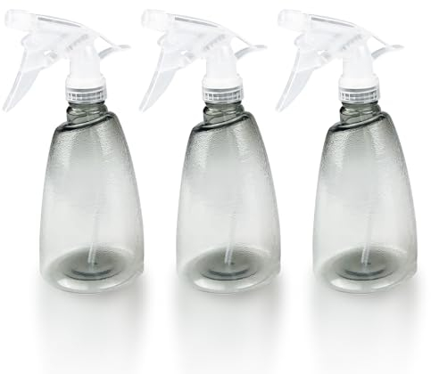 Gvolatee 3 Pièces Vaporisateur Vide 500 ml, Rechargeable Gâchette en Plastique Flacon Pulvérisateur, 2 Pulvérisation Modes Transparent Spray Bouteilles, pour Nettoyage, Plante, Cheveux, Jardin
