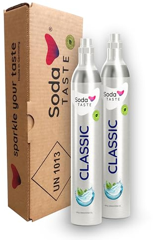 SodaTASTE Cylindre de CO2 acheter 2 pièces (cylindre de rechange) pour aérateur classique, jusqu'à 120 l d'eau friisée
