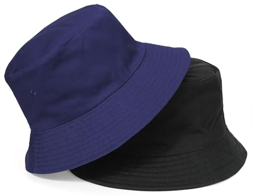 TAGVO Oversize XXL Sombreros Pescador Mujer Reversible Bucket Hat Algodón Plegable Sombrero de Cubo Unisex Gorros de Sol de Playa para Excursionismo Cámping Viaje 60-66cm