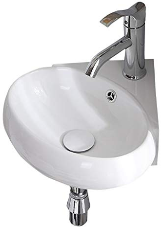 Wash Stands & Vanity Units Bathroom Sinks Wall-Mounted Wash Basin with Faucet Ceramic Corner Wash Table Home Toiletries Easy to Clean Space Saving Gift