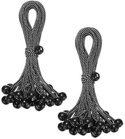 M METERXITY 50-Pack Ball Bungee Cords, High Elastic, 12in Black White