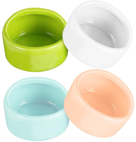 TOYANDONA 4piezas Cuencos para Hámster de Cerámica Comederos para Mascotas Pequeños para Jaula Cuencos de Comida Resistentes para Hámster y Ratas