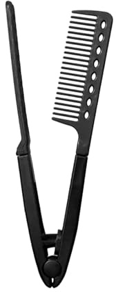 Peine de cabello en forma de V para cabello húmedo y seco: calefacción rápida Anti-Frizz Tetling peine con mango ergonómico, suavizado de salón para el hogar, viajes, hotel y dormitorio