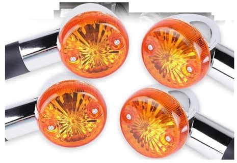 Indikatorer för motorcykelblinkers Kompatibel Med Kawasaki Para Vulcan VN 500 750 800 900 1500 1600 1700 2000 10mm Kulformade Motorcykelblinkers Gula Vanliga Glödlampor Blinkers(4pcs Yellow)