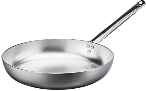 Pentole Agnelli Linea Alluminio 5 mm Padella Radiante con Un Manico Inox, Argento, 32 cm
