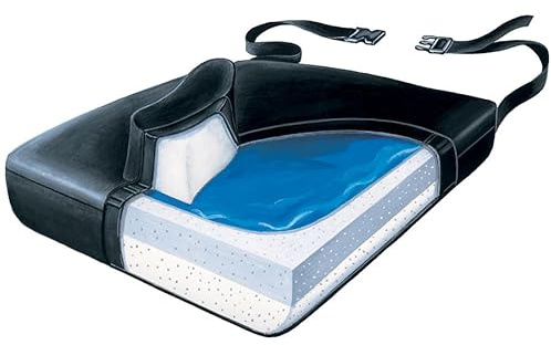 Skil-Care Slide-Guard 18 Foam Vinyl Cushion, 18 W x 16 D x 2 H - Soft Foundation, Pommel, Contoured Base, 751265
