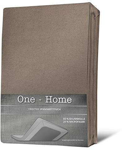 one-home Spannbettlaken FROTTEE 180x200cm - 200x200cm Taupe beige Spannbetttuch Bettlaken