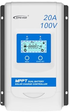 EPEVER® MPPT DuoRacer 20A Laderegler solar charge controller DR2210N für 2 Batterien, 12V/24V auto work, PV 100V (DR2210N)