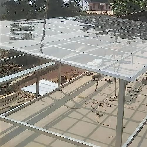 FENGSHOUU Polycarbonate Greenhouse Sheets,Plastic Roof Panel,Clear Acrylic Plastic Sheet,for Outdoor Canopy Carport Cold Frame Replacement Shed Panel,Weather-Resistant and Transparent (2.62x23ft)