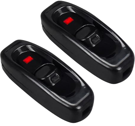 BuxiuGK 2Pcs Interruptor Torpedo,AC 250V 10A Interruptor Lampara Interruptor de Cable en Línea ON/Off con Indicadora LED para lámparas de mesa, lámparas de espejo,Negro