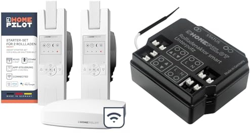 HOMEPILOT Rollladen Smart-Home Starter-Set & Rollladenaktor smart Unterputz, Smart Home Rolladen Funkschalter nachrüsten