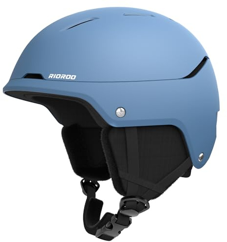 RIOROO Casco de Esquí, Cascos de Esquí Hombres Mujeres Jóvenes,Casco de Snowboard con Ventilación Ajustable Fluff,Compatible con Gafas de Esquí,Snowboard Motos de Esquí Cortaviento.