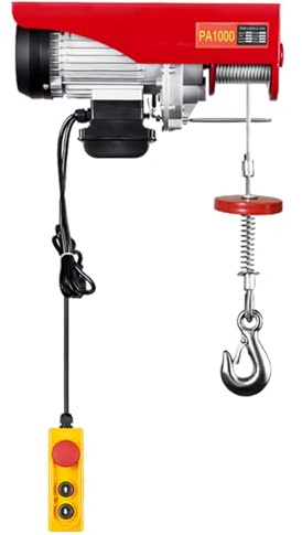 awolsrgiop Elektrische Seilwinde, 1600W 1000KG Elektrischer Kettenzug Motorwinde Hub Seilhebezug Seilzug Winde Kran, Seilhebezug Seilwinde mit Kabel Elektrische Seilwinde für Haus, Werkstatt, Garage