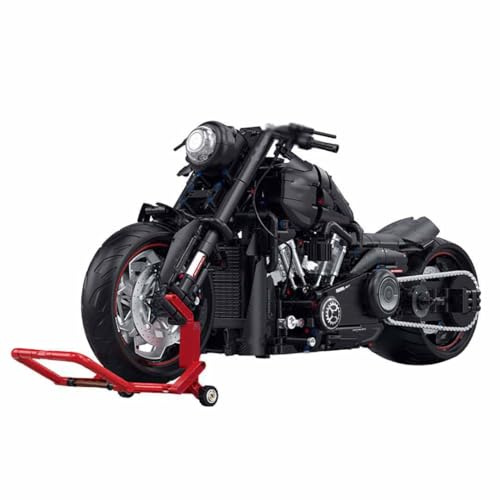 Yunigzmy Technik Motorrad Bausteine für Harley Breakout, 2260 Klemmbausteine Motorrad Modellbausatz, MOC Supermotorrad Bausatz Geschenke Spielzeug für Erwachsene Kinder