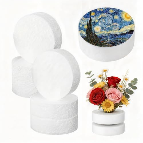 NUOBESTY 18pcs Foam Cylinders Polystyrene Round Foam Discs White Foam Circle Cake Dummies for Crafts Project Birthday Decors