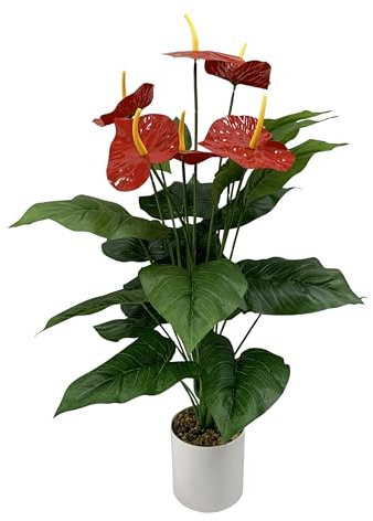 Generisch Flamant rose artificiel avec pot 82 cm Plante artificielle palmier éventail Grand palmier artificiel Arbre fougère Monstera Multicolore Deco