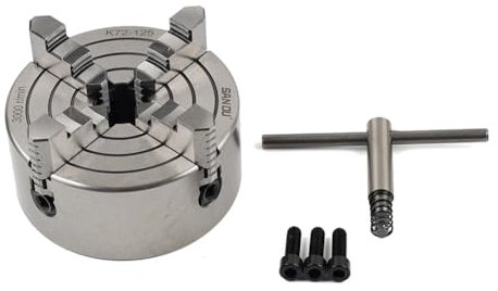 YFUK 5 4 Jaw Lathe Chuck Independent K72-125 Reversible For Grinding Drilling Milling Machines Steel Silve