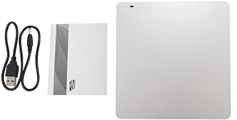 Pqahffowr Extern 3D Blu-Ray DVD-spelare, USB 3.0 och typ-C Blu-Ray CD-spelare CD-brännare ultraplatt infällbar DVD-
