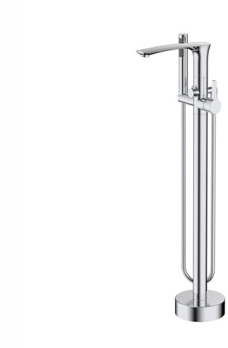 YNIYUJKL Grifo De Bañera De Pie con Ducha De 59'', Giratorio 360°, 2 Modos, Cromado,Chrome