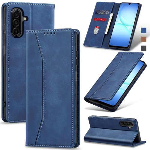 Jasonyu Wallet Case for Samsung Galaxy A17, Flip PU Leather, Blue