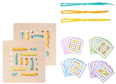 JISADER Kids Valentines Gifts Rope Threading Game Creative Preschool Learning