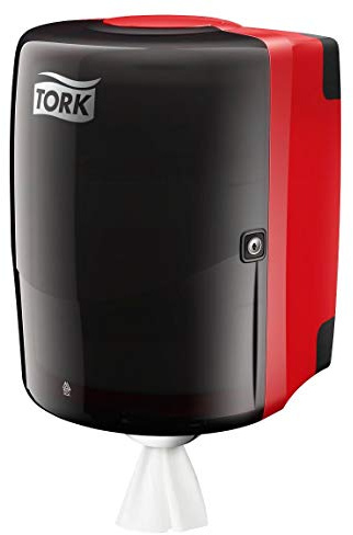 Tork Centrefeed Dispenser Red and Smoke W2, Robust Design, Performance Range, 44.7 cm x 32.8 cm x 30.2 cm, 653008