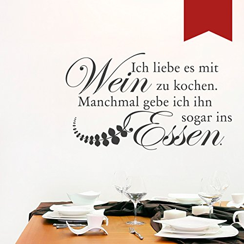 Wandkings Wandtattoo Ich Liebe es mit Wein zu Kochen. Manchmal gebe ich ihn sogar ins Essen. 50 x 29 cm dunkelrot - erhältlich in 33 Farben