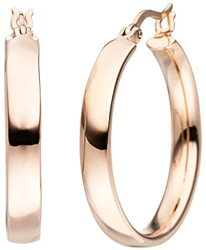 Jobo Damen-Creolen aus 925 Sterling Silber rosegold vergoldet