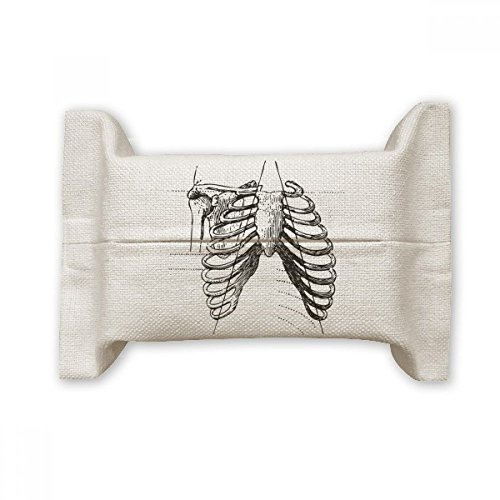 DIYthinker Rib Bone Human Skeleton Sketch Tissue Paper Cover Holder Cotton Linen Bag