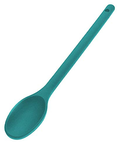 Brussel - Cucchiaio da cucina in silicone, con manico lungo, resistente al calore, antiaderente, colore: Verde