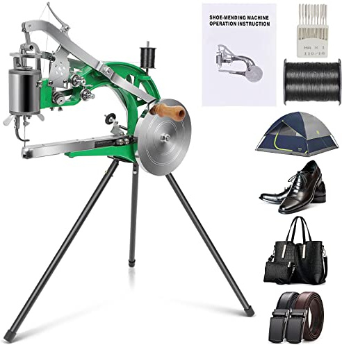 Máquina de reparación de zapatero de zapatos Máquinas de coser de cuero Mano Pequeña costura para algodón Nylon Línea Manual Zapatos Bolsos Ropa Quilts Abrigos Pantalones Cinturón DIY