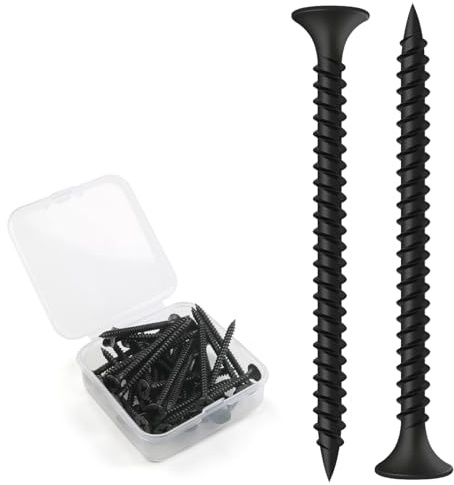BOUMVID Snabbstängningsskruv M3,5 x 70 mm, 50 stycken snabbbyggande skruvar, svart, grov gänga, trä, gipsskivor, gipsskivor, gipsskivor, riggips-skruvar, gipsskivor, ripsplattor