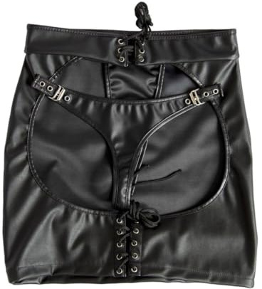 Hperu Jupe de Club Mini Jupe Sexy Jupe en Cuir breveté