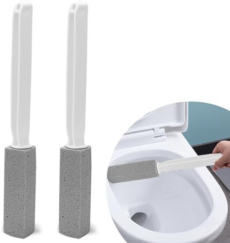2 Pack Pumice Stone for Toilet Cleaning, Pumice Stone Toilet Bowl Cleaner with Extra Long Handle, Cleaning Pumice Stick for Removing Stains limescale on Toilets Bathtubs pools (2 Pack)