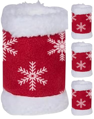 Lot de 4 bandages de jambe de cheval de Noël - Pour le sport équestre - Confortable et chaud - Pour l'entraînement et la compétition