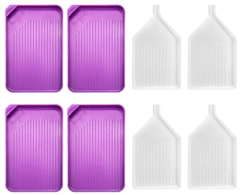 8 Pièces Plateau de Peinture Diamantée,Entrelacement Plateau Diamond Painting,Accessoires et Outils empilables pour la Peinture au Diamant.