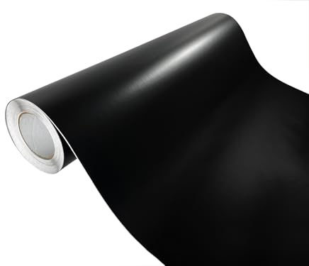 DecoMeister Vinilo para Coche 75x1000 cm - Película de Vinilo Autoadhesiva Antiburbujas y Termoformable - Lámina de Wrapping para Automóviles y Muebles - Protección UV y Antirrayas - Negro Mate FT4