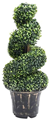 GCHDHAPB konstgjord buxbom-spiralväxt med grön kruka 89 cm hem- och trädgårdsdekor konstgjord flora