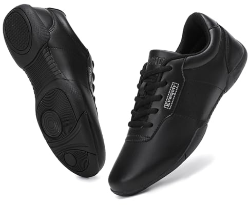 Kvwqoty Scarpe da Cheerleading Cheerleader Donna Scarpe Allenamento Cheer Sneakers Ginnastica Bianche Bambino Jazz Yoga per Ragazze da Ballo Shoes Nero 34