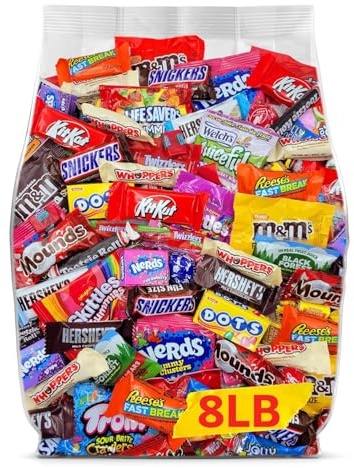 Assorted Chocolate Candy Variety Pack Bulk - 8lb Bulk Easter Candy Individually Wrapped Chocolate Candy for Easter Party Favors, Goodie Bags, Parade Candy, Pinata Fillers, Office & School Treats - 8 Pound Box of Candy Pack