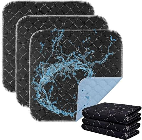 PEEXTBB 3 Piezas Protector para Incontinencia Waschbare, 50 x 50 cm Inkontinenz Sitflage, Wasserdichte, Absorbent, Wiederverwendbar, para Rollstuhl, automático, sofá