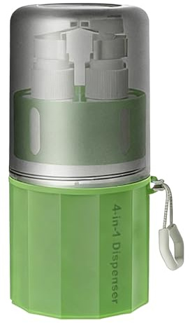 Contenedores de champú de viaje – Dispensador de montaje en pared 4 en 1, succión hermética, organizador de almacenamiento de baño, botella dispensadora de viaje para acondicionador, gel corporal