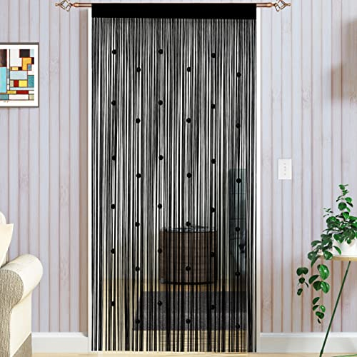 Taiyuhomes Cortina Puerta Exterior Cortinas Tiras para Puertas Exteriores Terraza Cortinas Antimoscas Salon Dormitorio 90x200cm Negro