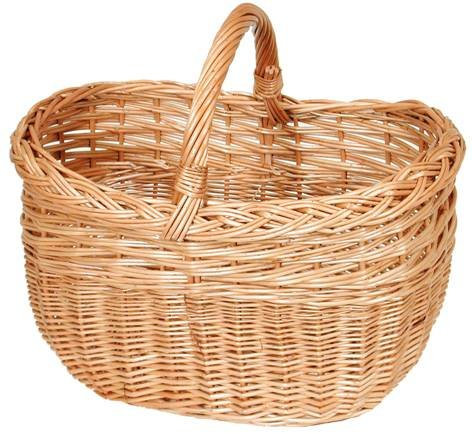 Panier rectangulaire vague osier buff bord natté